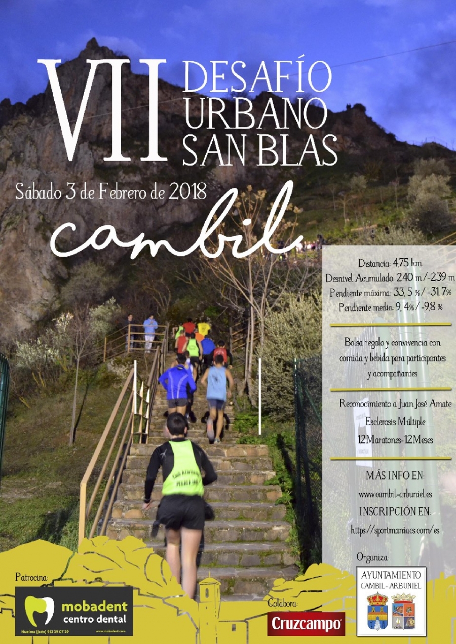 Abiertas inscripciones VII Desafío Urbano San Blas de Cambil 2018