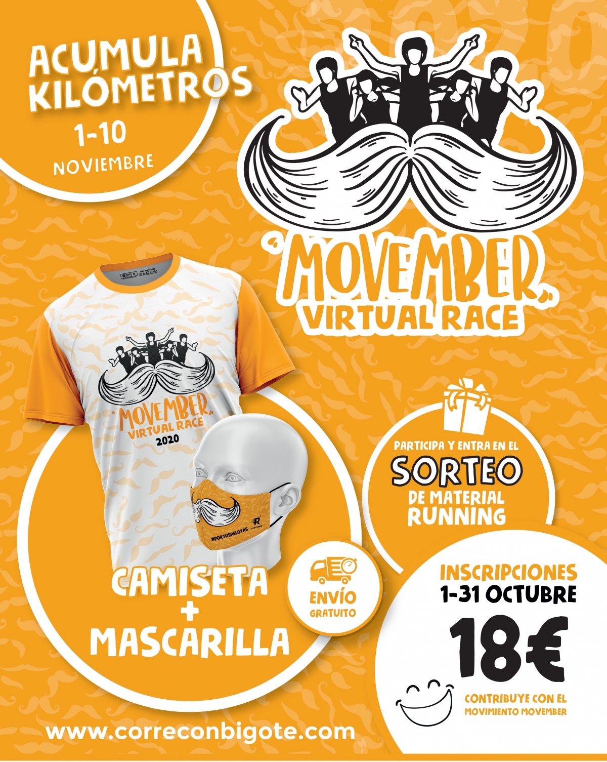 Abiertas inscripciones Corre con Bigote Virtual Race